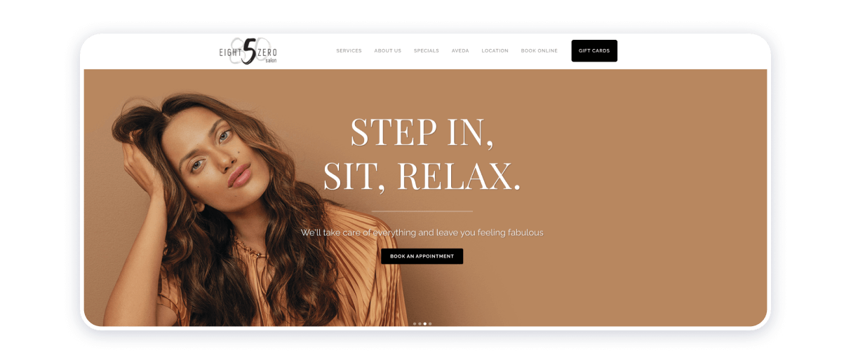 Salon Website Example - Magic Clickz 