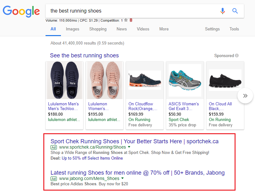 Search ads example - Magic Clickz