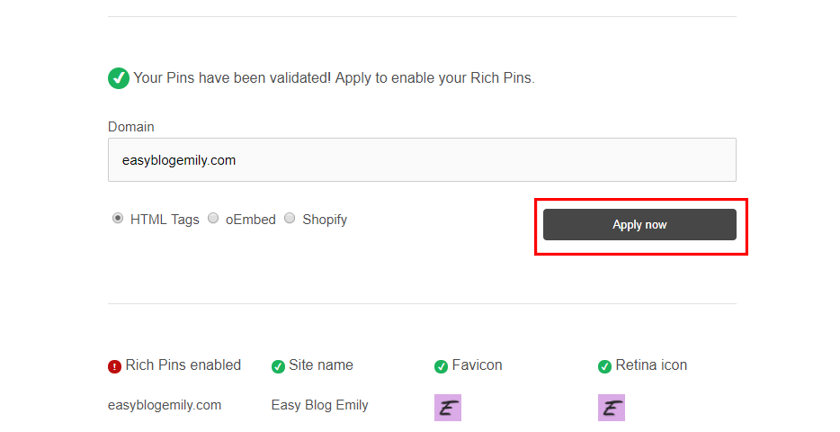 Apply for Rich Pins