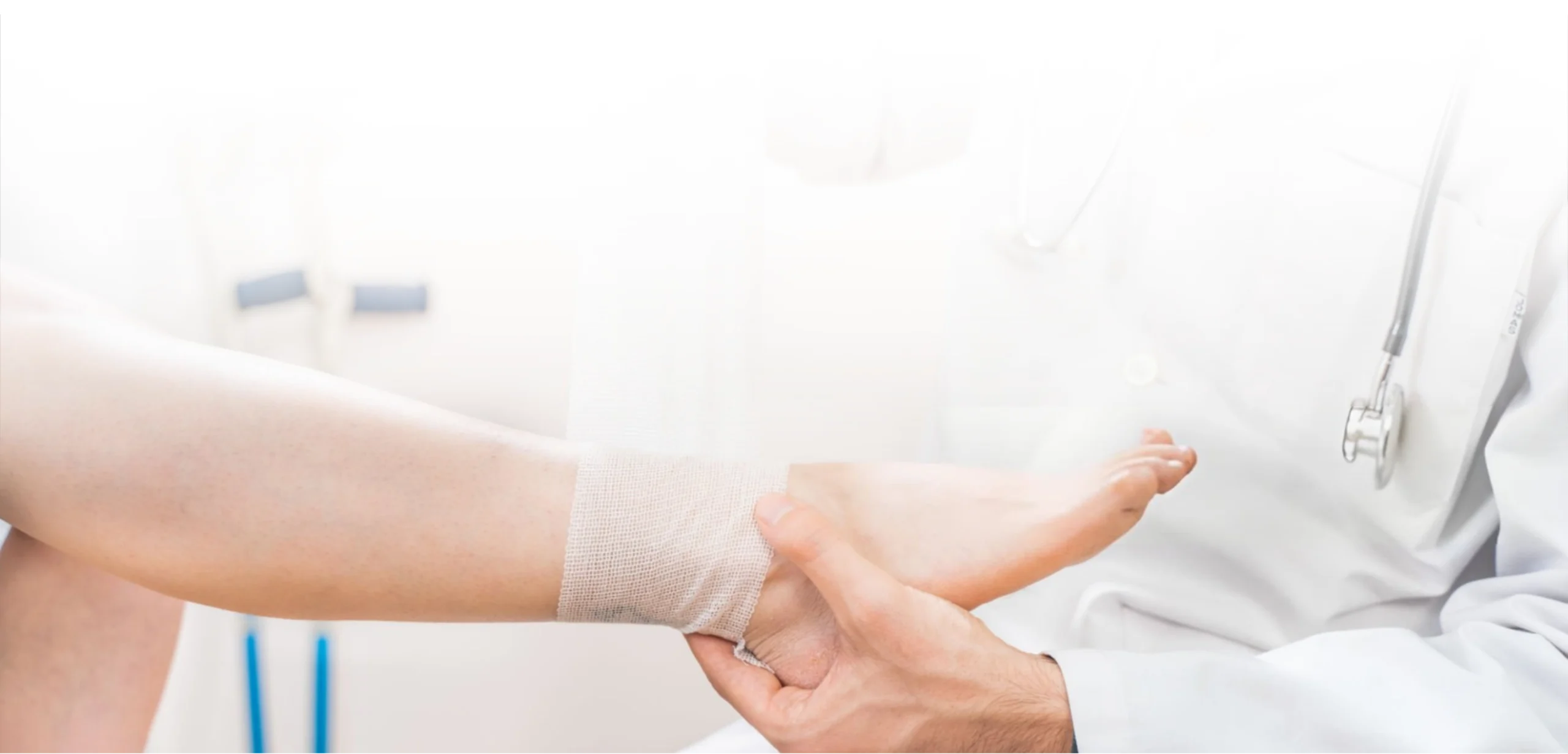 Podiatrist treating a patient's foot