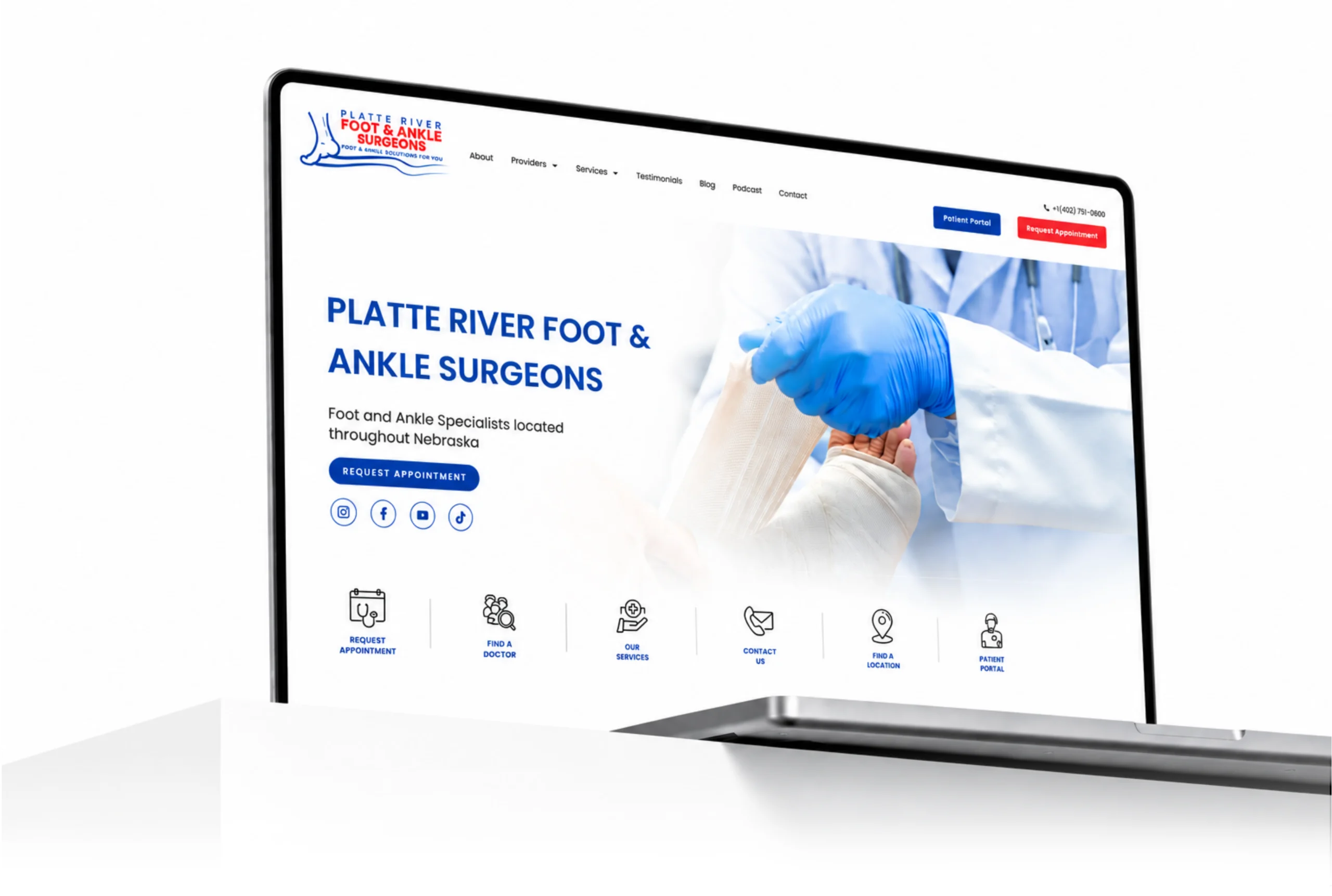PRFAS website experience on desktop and mobile
