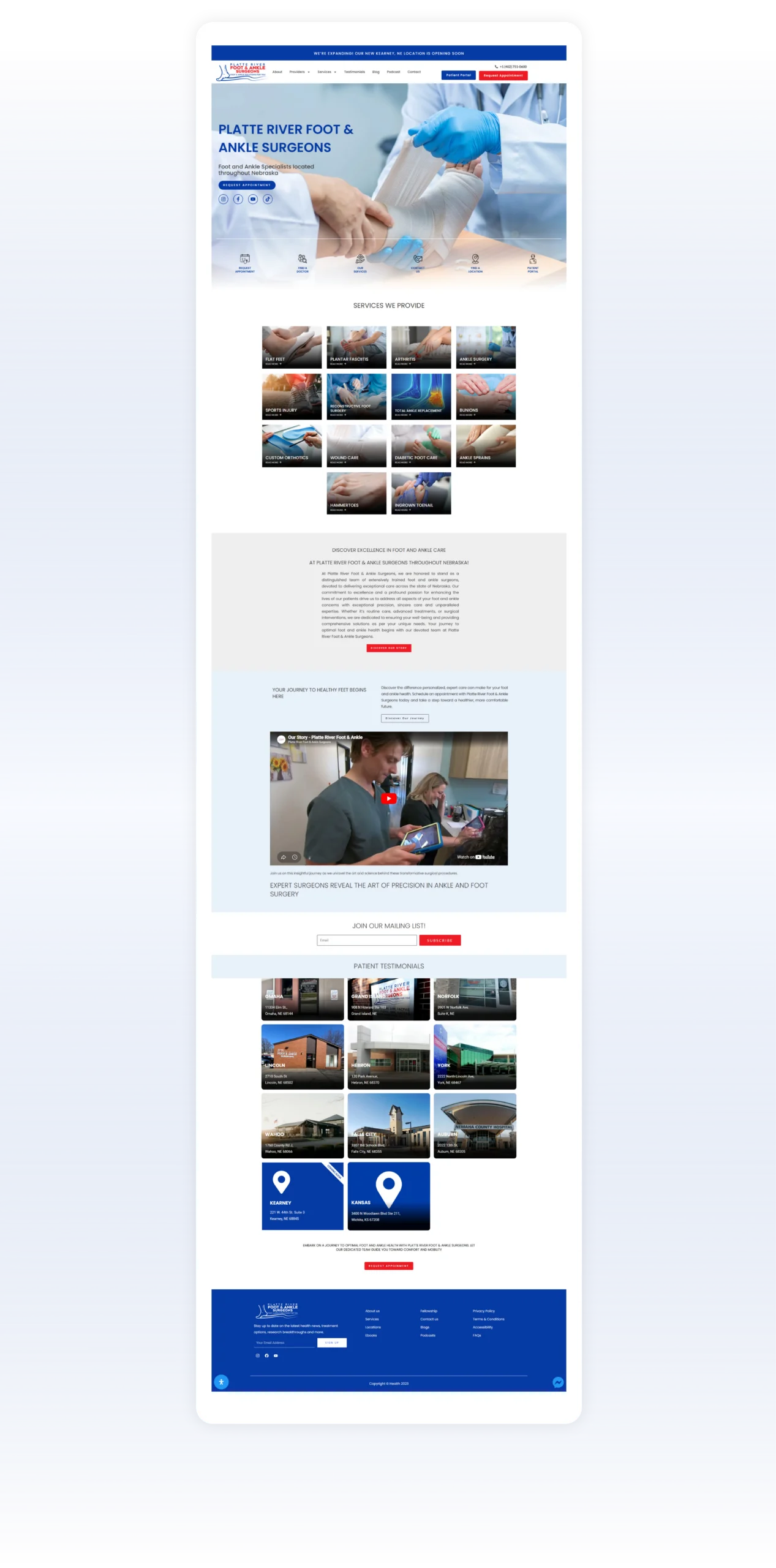 PRFAS website design showcase